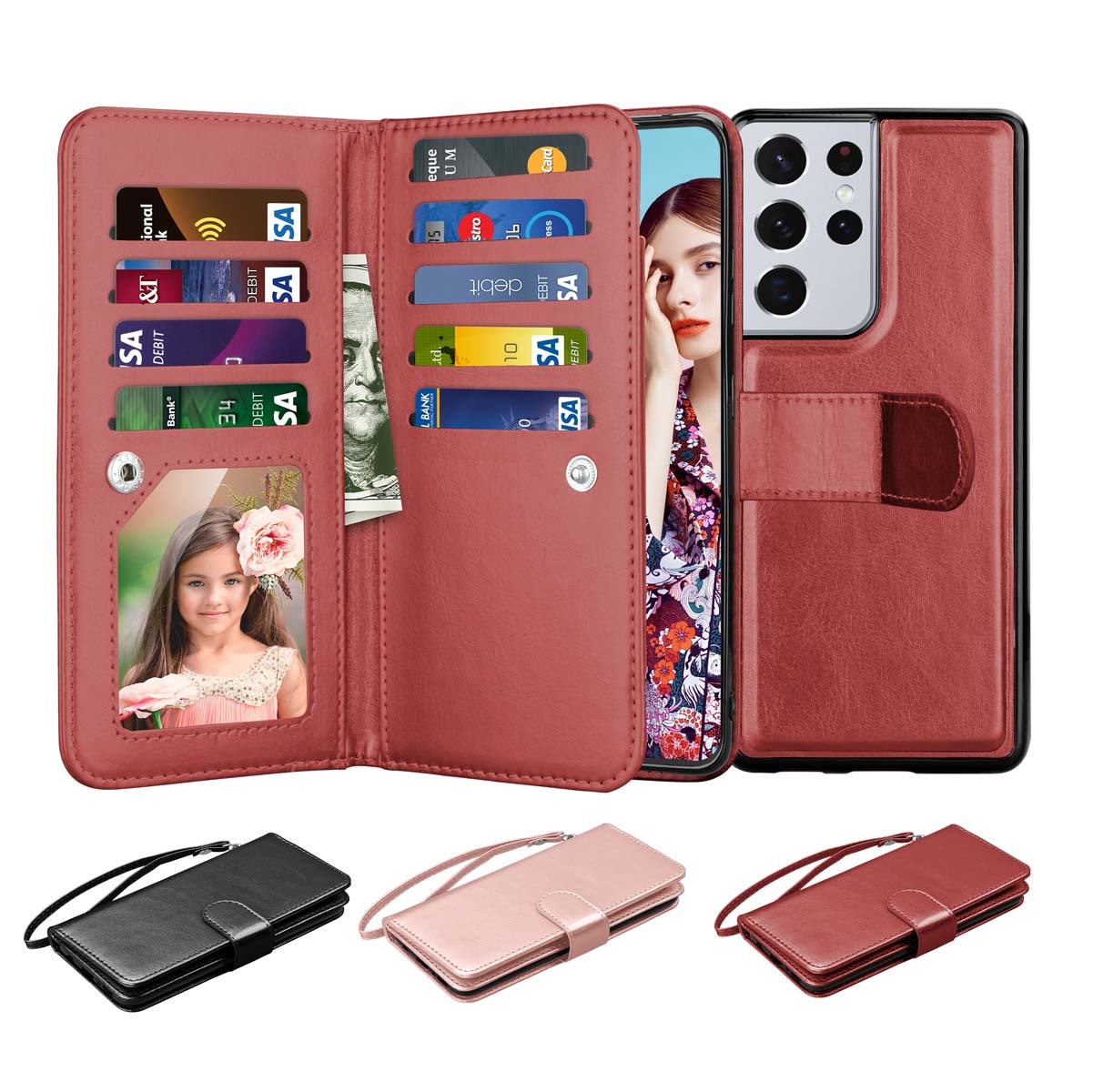 For Samsung Galaxy s21 5G / s30 Wallet ID Card Holder Case Cover