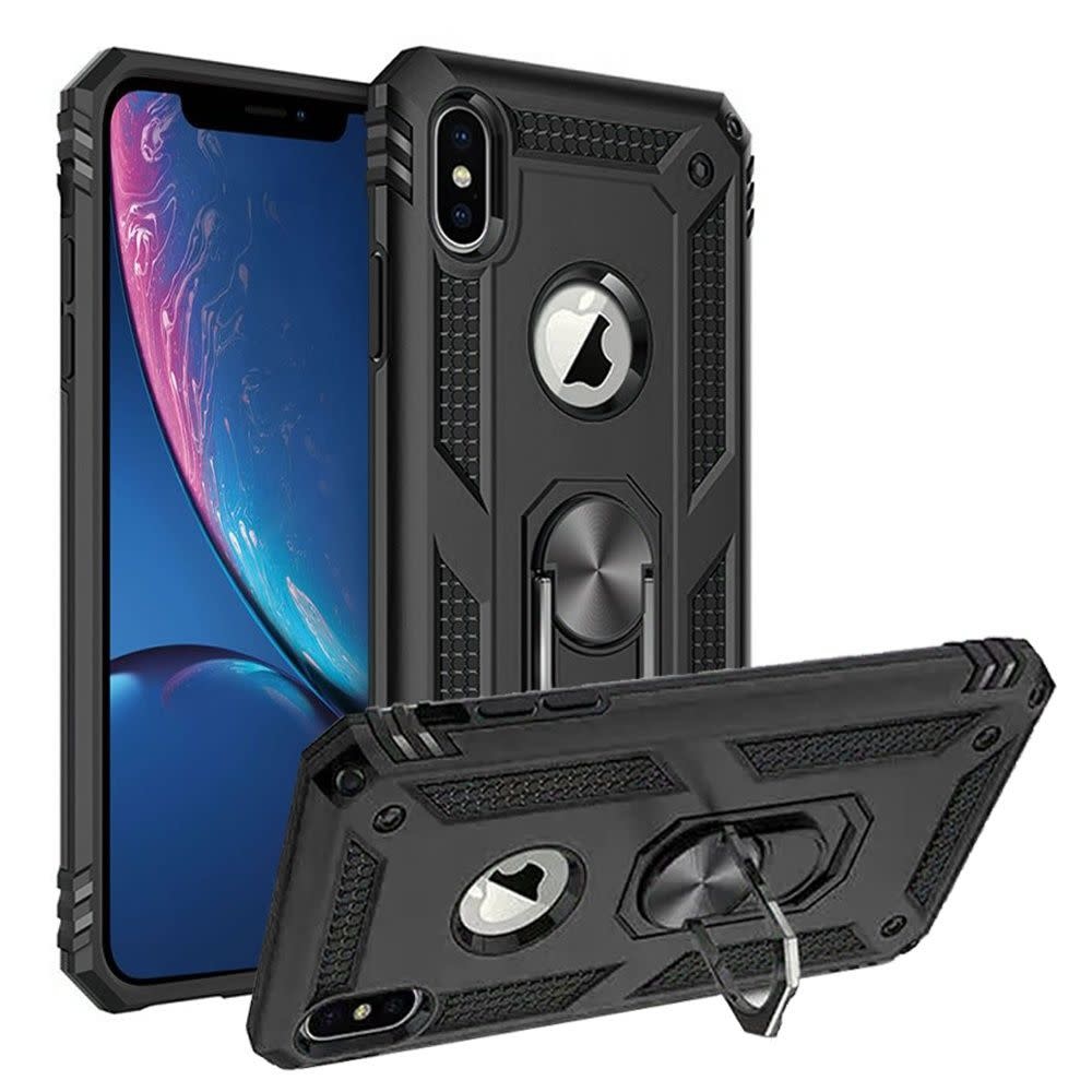 For Apple iPhone XR Magnetic Ring Kickstand Hybrid Case Cover