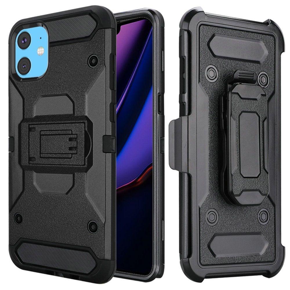 For Apple iPhone 11 (XI 6.1) Robust Holster Kickstand Clip Case Cover