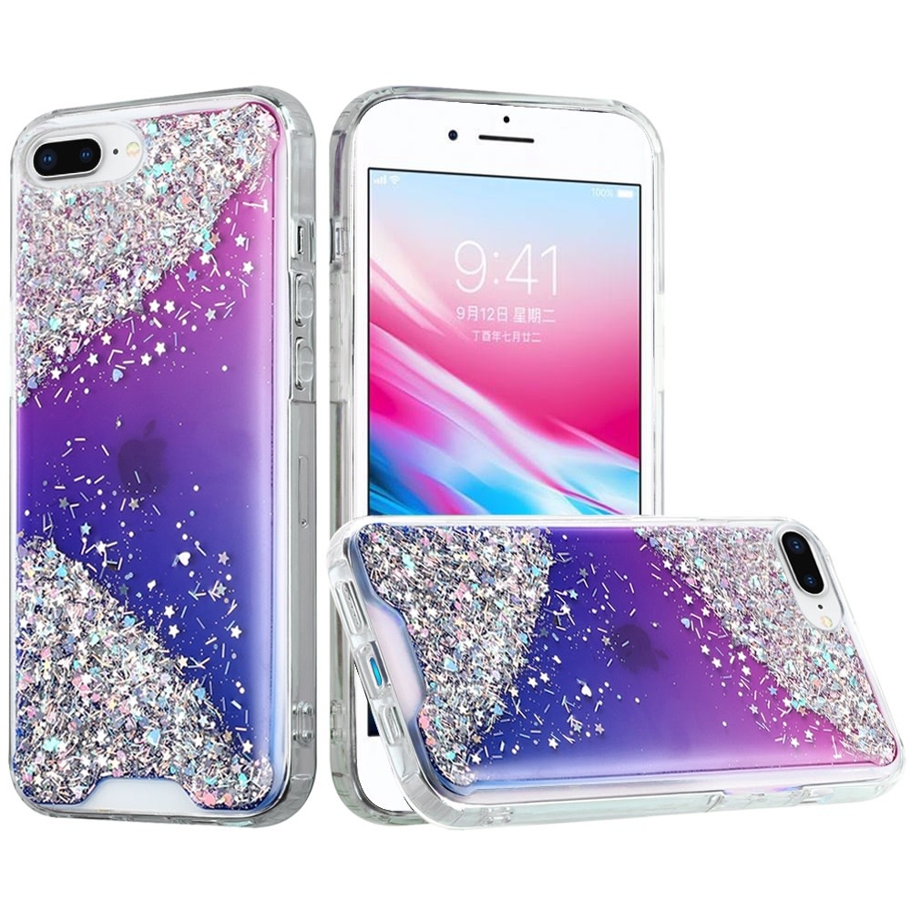 For Apple iPhone 8 Plus / 7 Plus / 6 Plus / 6s Plus Vogue Epoxy Glitter Hybrid Case Cover