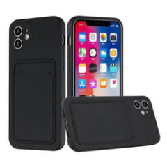 For Apple iPhone 12 Pro Max 6.7 CASE Thick TPU Card Holder (2) with Camera Protection