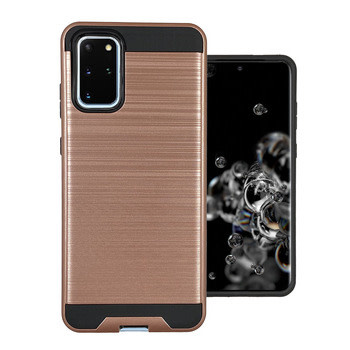 For Samsung Galaxy A02s Brushed Metallic Design Hybrid Case Cover