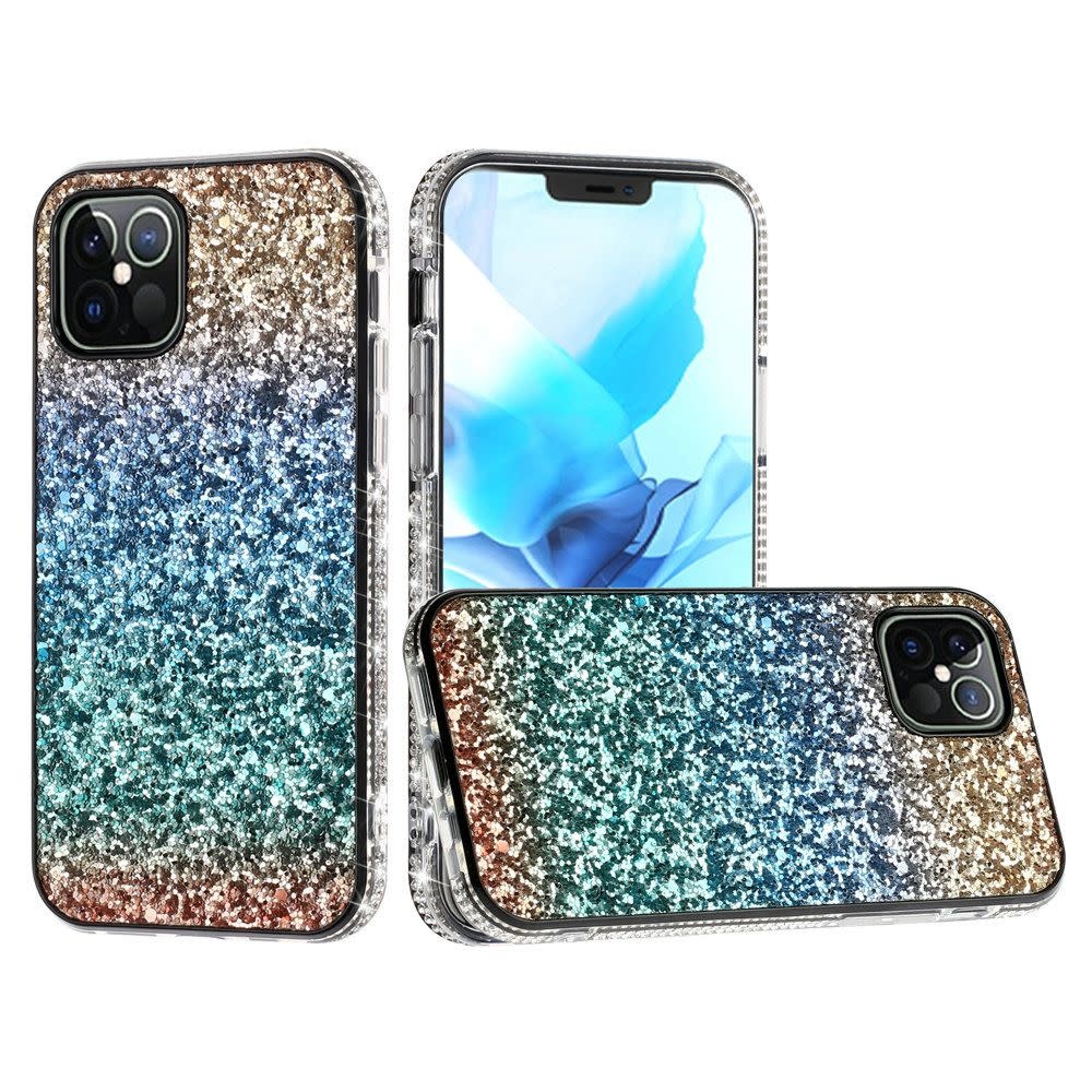 For Apple iPhone 11 Pro Max 6.5 Decorative Glitter with Diamond All Around Hybrid