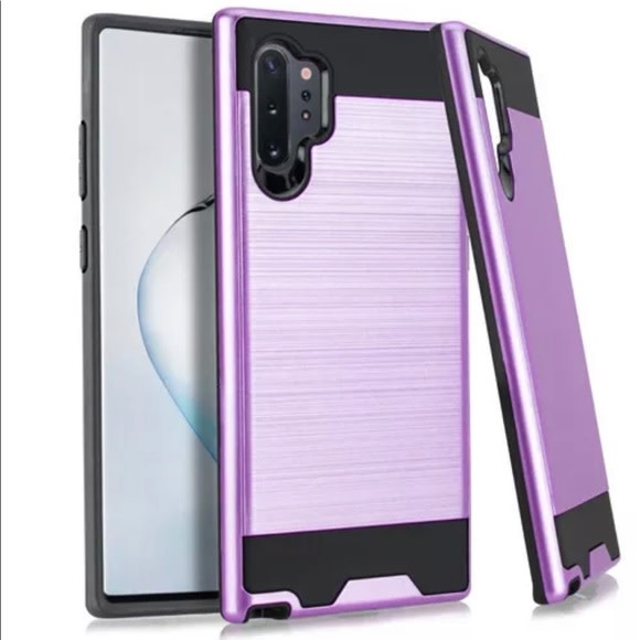 For Samsung Galaxy Note 10 6.3 Brushed Metallic Design Hybrid Case Cover