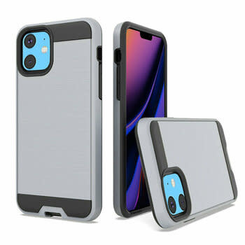 For Apple iPhone X Brushed Metallic Design Hybrid Case Cover