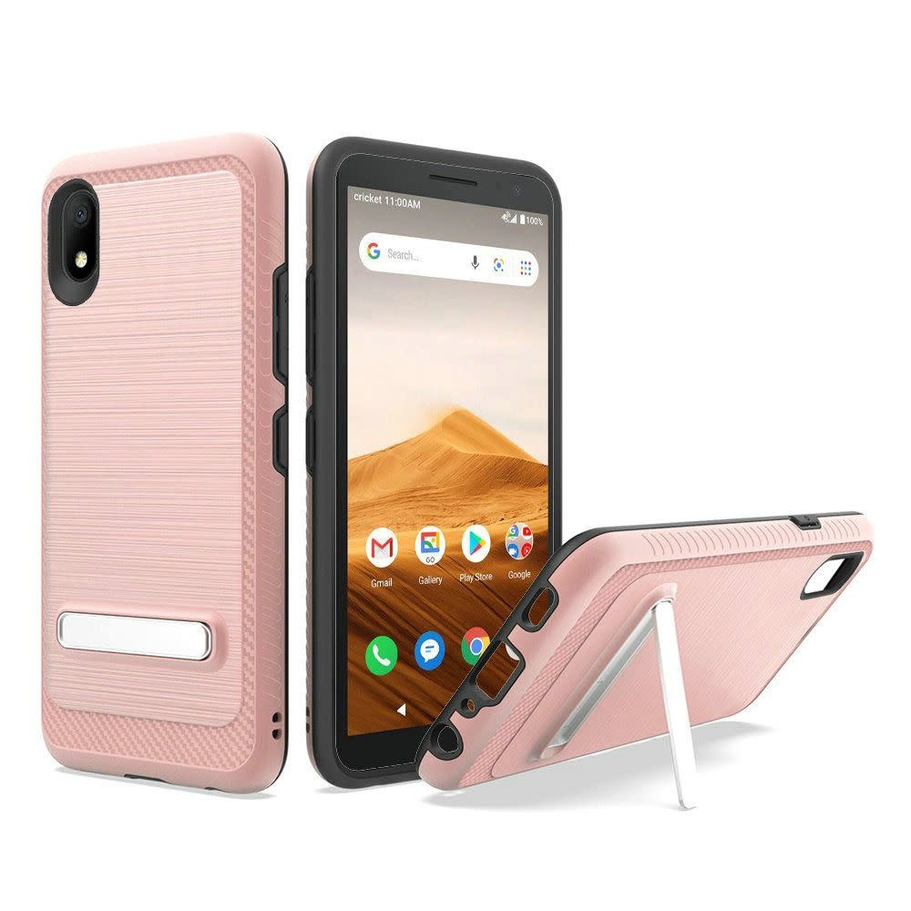 For Samsung Galaxy S10 Slim Brushed Hybrid with Design Edged Lining with Magnetic Kickstand