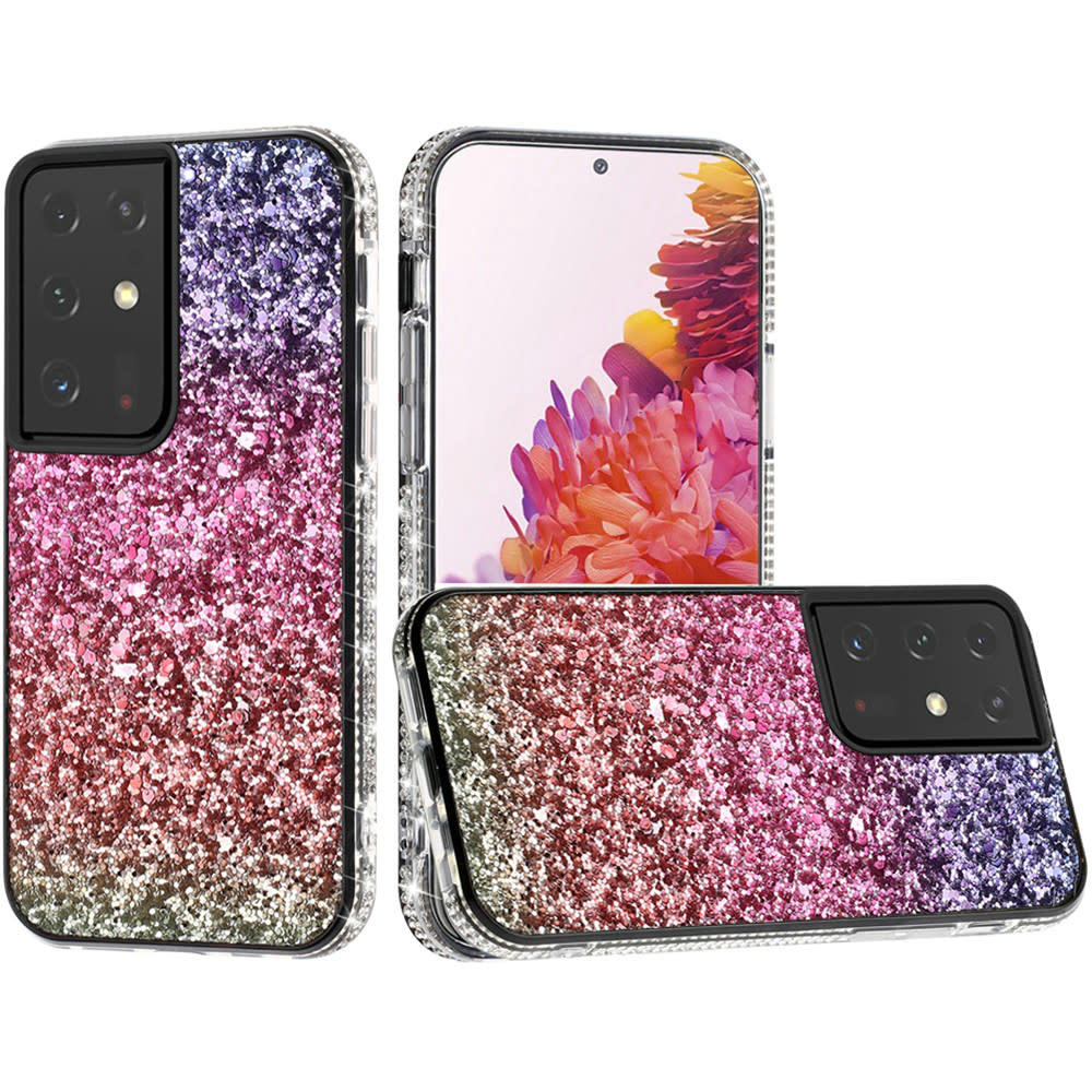 For Samsung Galaxy s21 Plus / s30 Plus Decorative Glitter with Diamond All Around Hybrid