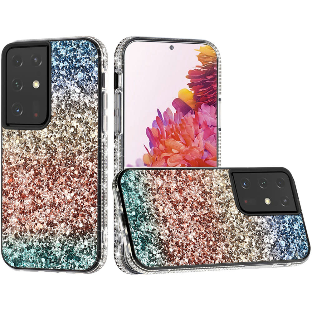 For Samsung Galaxy s21 Ultra / s30 Ultra Decorative Glitter with Diamond All Around Hybrid
