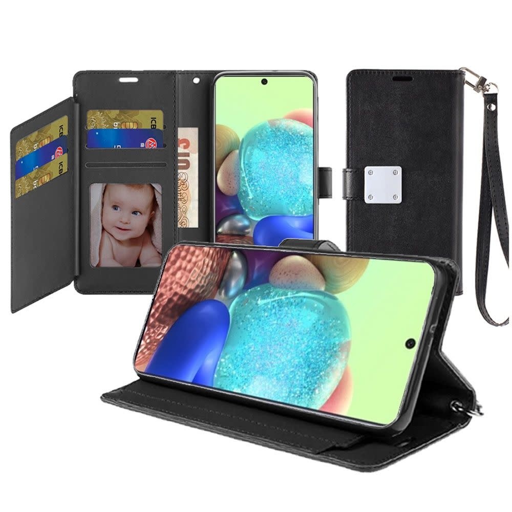 For Samsung Galaxy A71 5G Codes Wallet ID Card Holder Case Cover