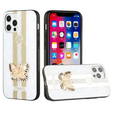 For Apple iPhone SE2 / 8 / 7 Diamond Bling Glitter Case Cover White Butterfly