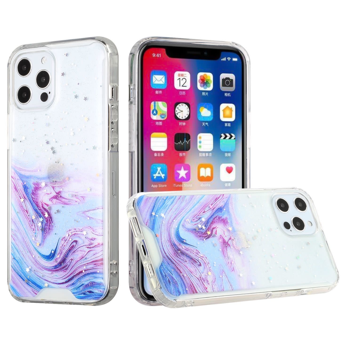 For Apple iPhone 11 (XI6.1) Vogue Epoxy Glitter Hybrid Case Cover
