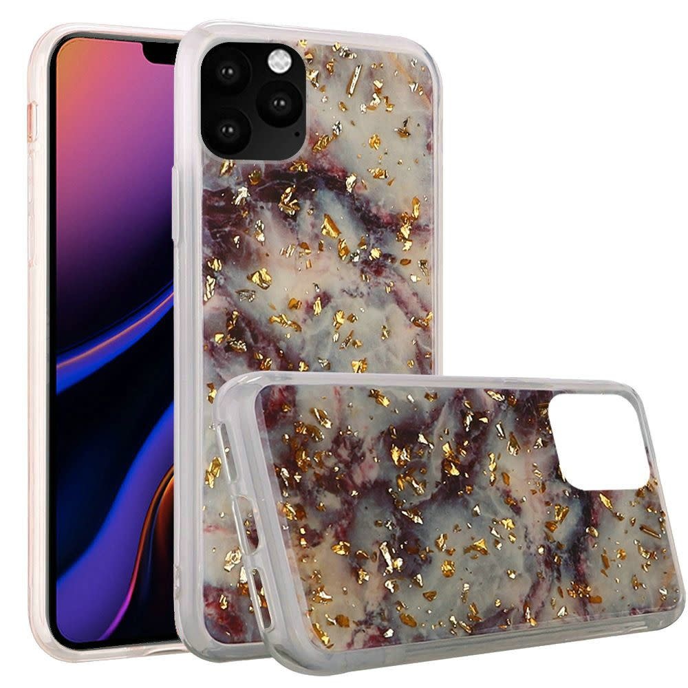 For Apple iPhone 11 Pro Max 6.5 Marble Glitter Case