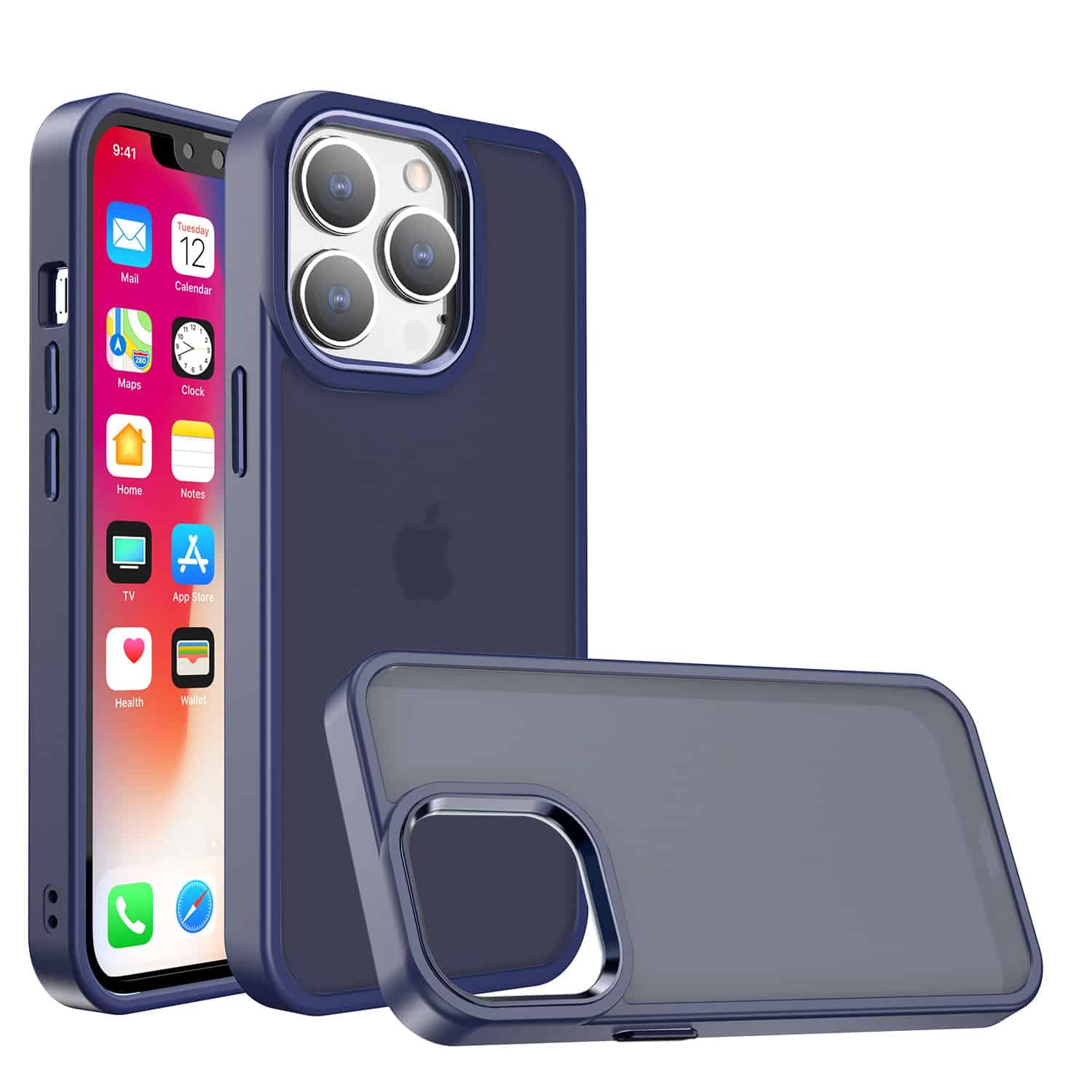 For Apple iPhone 15 Pro Max Polished Oil Thick Acrylic Metal Button Hybrid Case Cover