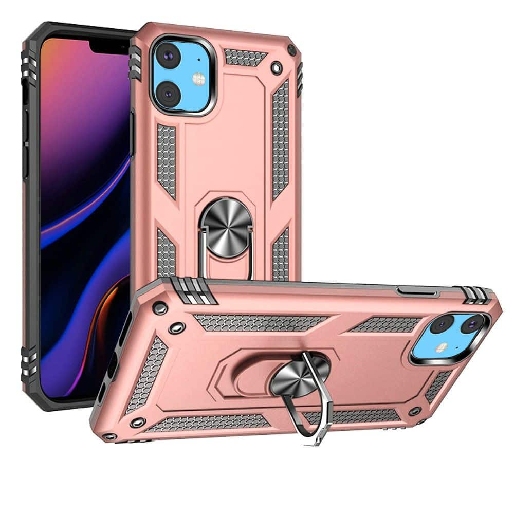  For iPhone 15 Ring Magnetic Kickstand Hybrid Case Cover
