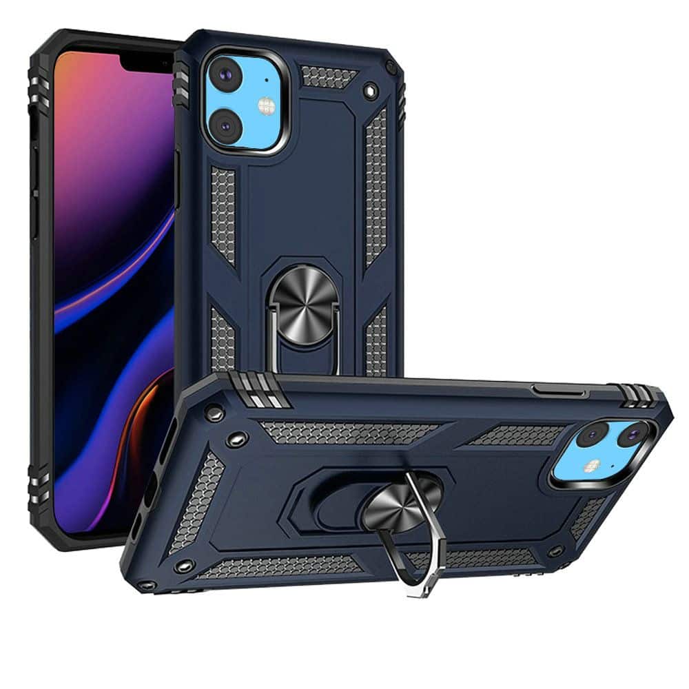  For iPhone 15 Plus Ring Magnetic Kickstand Hybrid Case Cover