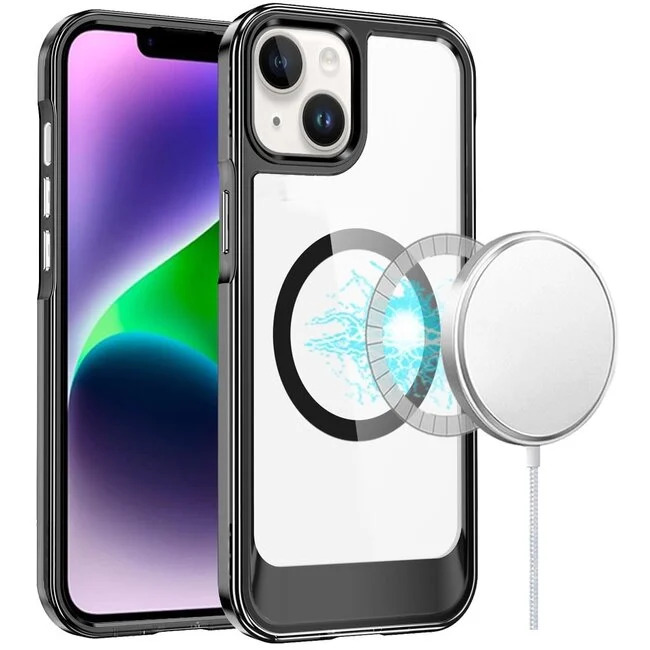 For Apple iPhone 14/13 Thick Transparent HQ Magnetic Circle Case