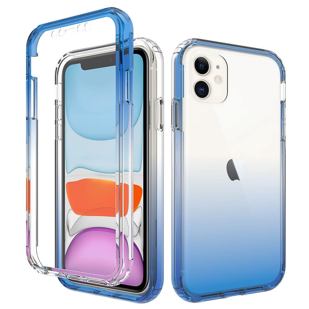 For Apple iPhone 11 (XI 6.1) Two Tone Transparent Shockproof Case Cover