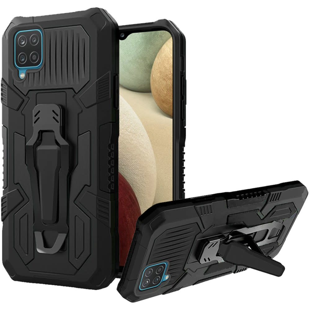 For Samsung Galaxy A12 5G Travel Kickstand Clip Hybrid Case Cover