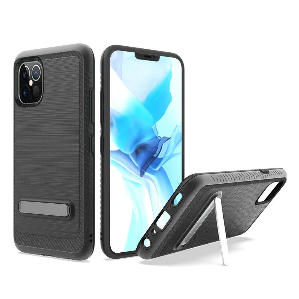 For Apple iPhone 12 / 12 Pro 6.1 Slick Magnetic Kickstand Hybrid Case Cover