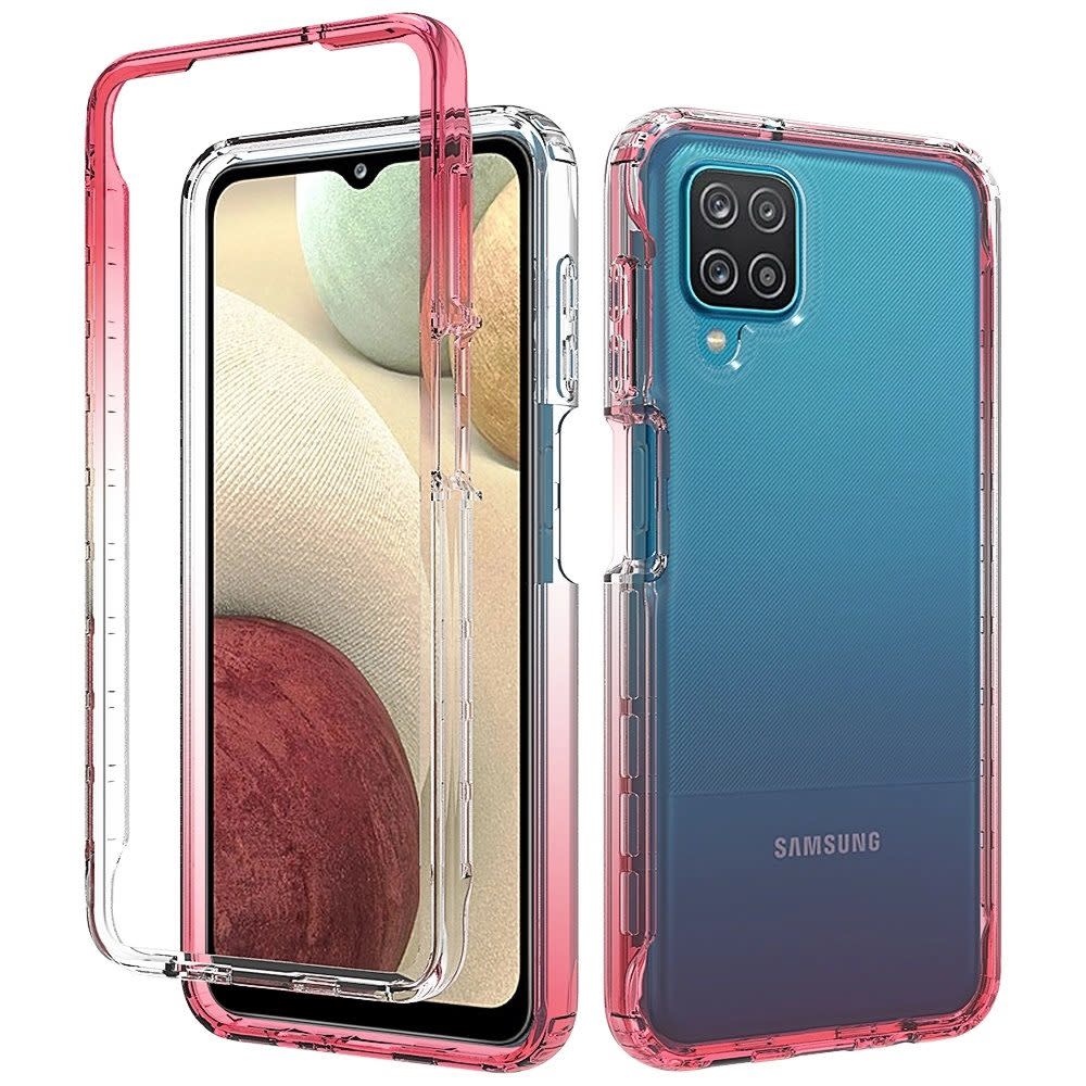 For Samsung Galaxy A12 5G Two Tone Transparent Shockproof Case Cover